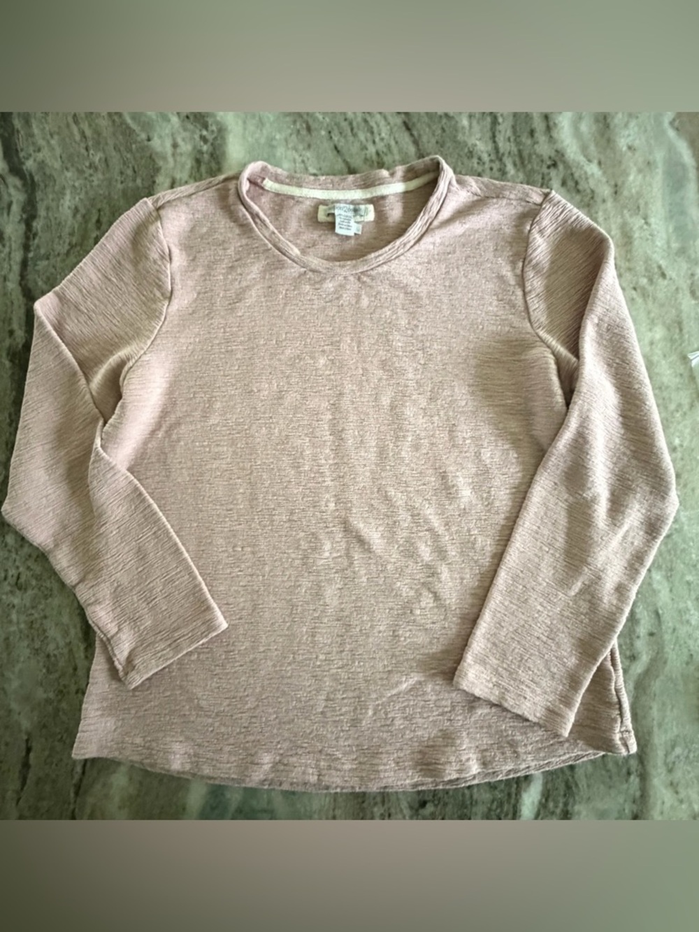 CARBON2COBALT Women's Large Blush Pink Textured Pullover Top